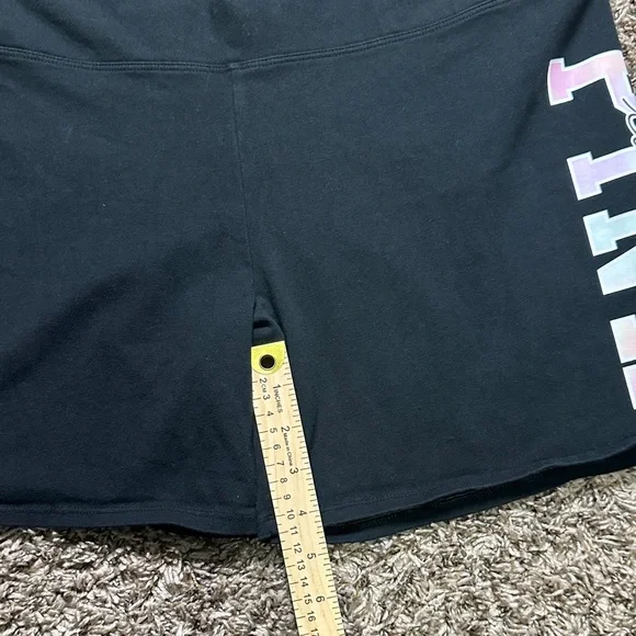 PINK Victoria's Secret Black Bike Shorts with Pink and White Logo - Picture 6 of 8